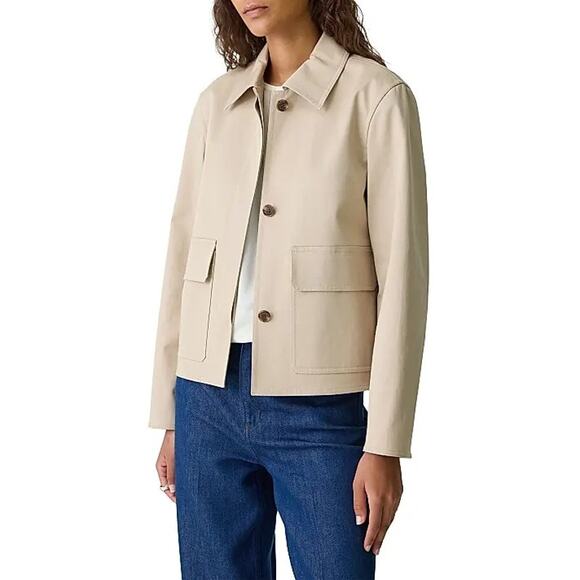 New THEORY Cotton Boxy Patch Jacket XL - Picture 5 of 16